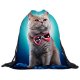 Neutral cat backpack printed bags Drawstring Backpack